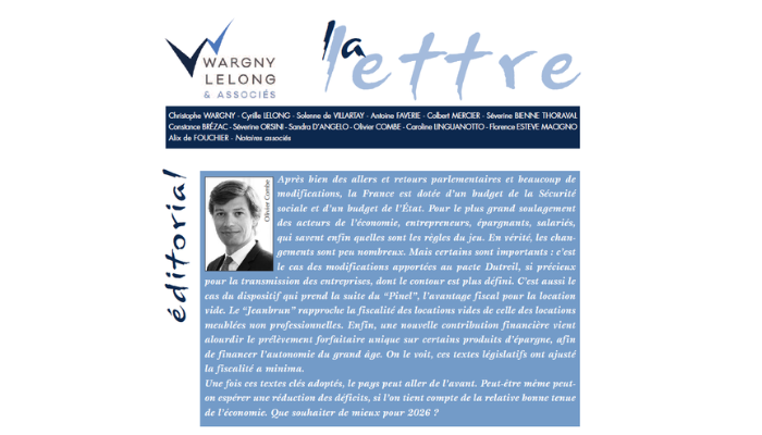 La Lettre de l’étude – n°116 (mars 2026) est disponible